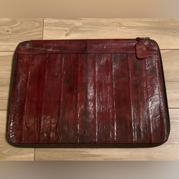 EUC EDC Eelskin & Suede leather Portfolio clamshell organizer - Picture 2 of 11